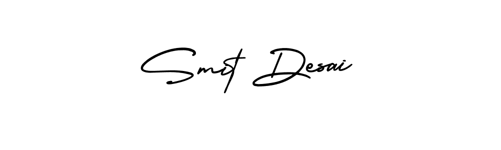 Smit Desai stylish signature style. Best Handwritten Sign (AmerikaSignatureDemo-Regular) for my name. Handwritten Signature Collection Ideas for my name Smit Desai. Smit Desai signature style 3 images and pictures png