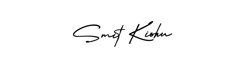 You should practise on your own different ways (AmerikaSignatureDemo-Regular) to write your name (Smit Kishu) in signature. don't let someone else do it for you. Smit Kishu signature style 3 images and pictures png