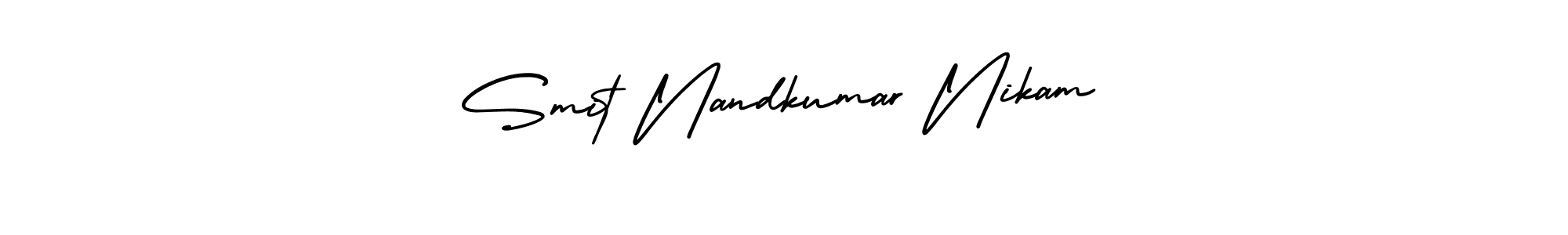 Also You can easily find your signature by using the search form. We will create Smit Nandkumar Nikam name handwritten signature images for you free of cost using AmerikaSignatureDemo-Regular sign style. Smit Nandkumar Nikam signature style 3 images and pictures png