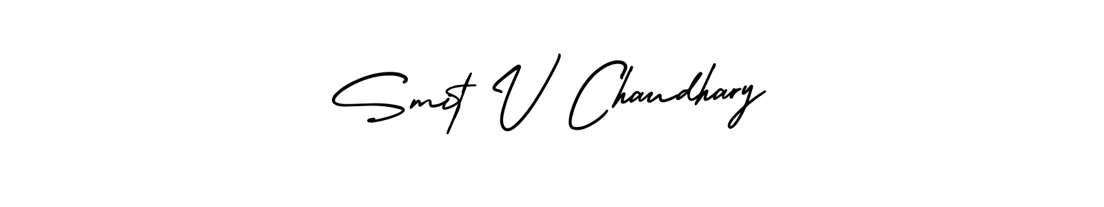 This is the best signature style for the Smit V Chaudhary name. Also you like these signature font (AmerikaSignatureDemo-Regular). Mix name signature. Smit V Chaudhary signature style 3 images and pictures png