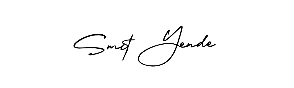 This is the best signature style for the Smit Yende name. Also you like these signature font (AmerikaSignatureDemo-Regular). Mix name signature. Smit Yende signature style 3 images and pictures png