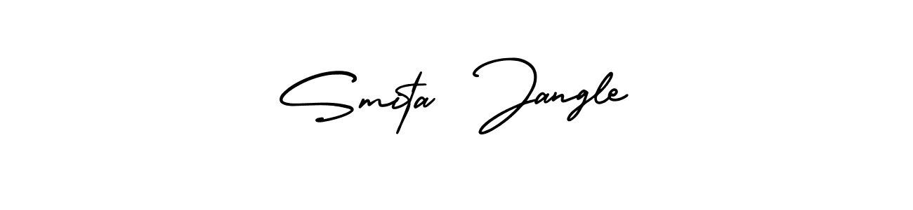 You should practise on your own different ways (AmerikaSignatureDemo-Regular) to write your name (Smita  Jangle) in signature. don't let someone else do it for you. Smita  Jangle signature style 3 images and pictures png