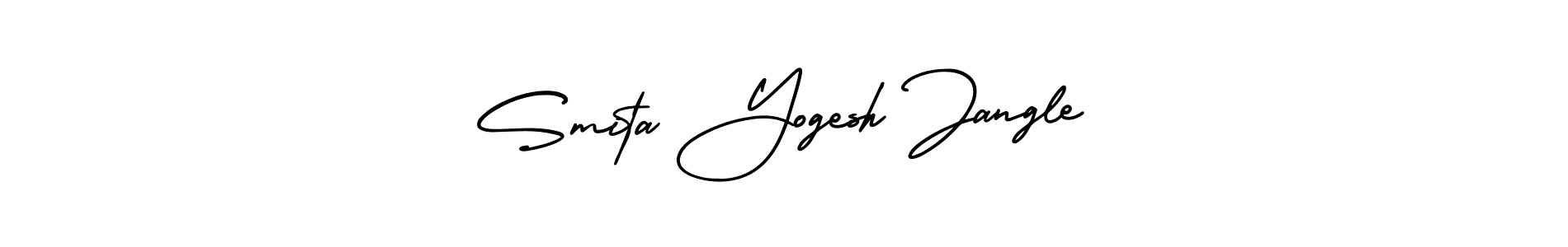 The best way (AmerikaSignatureDemo-Regular) to make a short signature is to pick only two or three words in your name. The name Smita Yogesh Jangle include a total of six letters. For converting this name. Smita Yogesh Jangle signature style 3 images and pictures png
