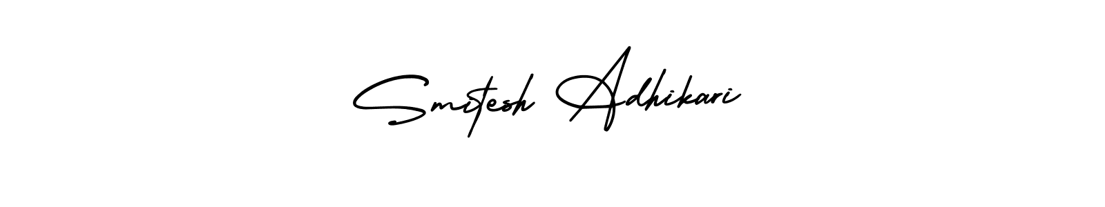 Use a signature maker to create a handwritten signature online. With this signature software, you can design (AmerikaSignatureDemo-Regular) your own signature for name Smitesh Adhikari. Smitesh Adhikari signature style 3 images and pictures png