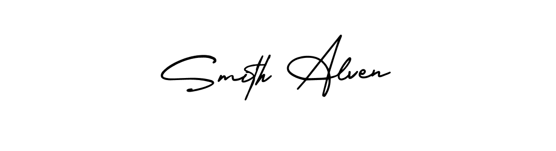 This is the best signature style for the Smith Alven name. Also you like these signature font (AmerikaSignatureDemo-Regular). Mix name signature. Smith Alven signature style 3 images and pictures png