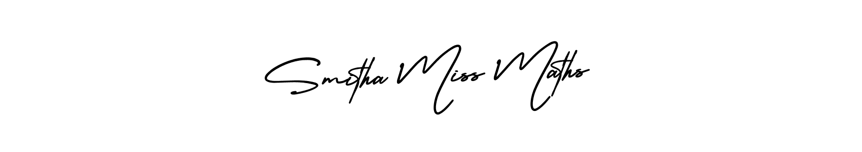 Similarly AmerikaSignatureDemo-Regular is the best handwritten signature design. Signature creator online .You can use it as an online autograph creator for name Smitha Miss Maths. Smitha Miss Maths signature style 3 images and pictures png