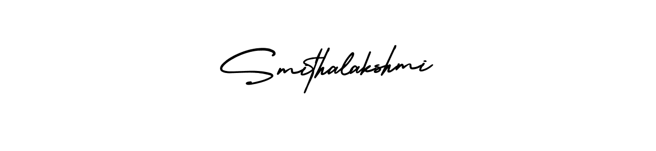 Create a beautiful signature design for name Smithalakshmi. With this signature (AmerikaSignatureDemo-Regular) fonts, you can make a handwritten signature for free. Smithalakshmi signature style 3 images and pictures png