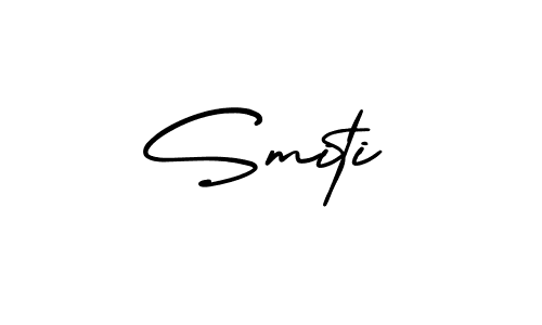 Make a beautiful signature design for name Smiti. With this signature (AmerikaSignatureDemo-Regular) style, you can create a handwritten signature for free. Smiti signature style 3 images and pictures png