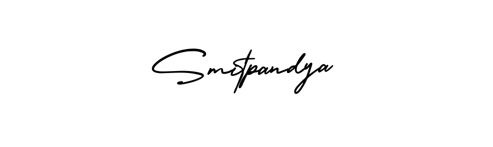 How to make Smitpandya name signature. Use AmerikaSignatureDemo-Regular style for creating short signs online. This is the latest handwritten sign. Smitpandya signature style 3 images and pictures png