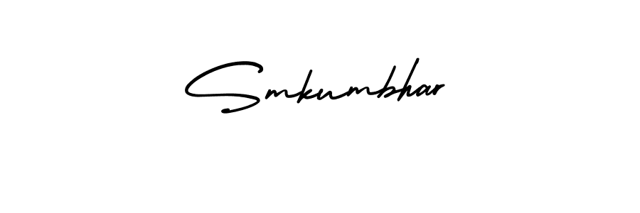 The best way (AmerikaSignatureDemo-Regular) to make a short signature is to pick only two or three words in your name. The name Smkumbhar include a total of six letters. For converting this name. Smkumbhar signature style 3 images and pictures png