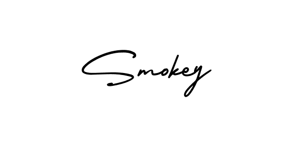 You should practise on your own different ways (AmerikaSignatureDemo-Regular) to write your name (Smokey) in signature. don't let someone else do it for you. Smokey signature style 3 images and pictures png