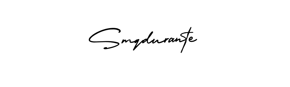 The best way (AmerikaSignatureDemo-Regular) to make a short signature is to pick only two or three words in your name. The name Smqdurante include a total of six letters. For converting this name. Smqdurante signature style 3 images and pictures png