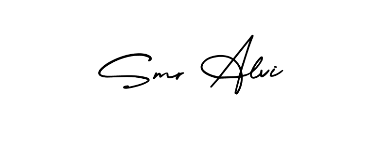 Create a beautiful signature design for name Smr Alvi. With this signature (AmerikaSignatureDemo-Regular) fonts, you can make a handwritten signature for free. Smr Alvi signature style 3 images and pictures png