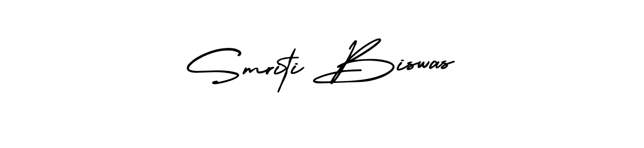 Smriti Biswas stylish signature style. Best Handwritten Sign (AmerikaSignatureDemo-Regular) for my name. Handwritten Signature Collection Ideas for my name Smriti Biswas. Smriti Biswas signature style 3 images and pictures png