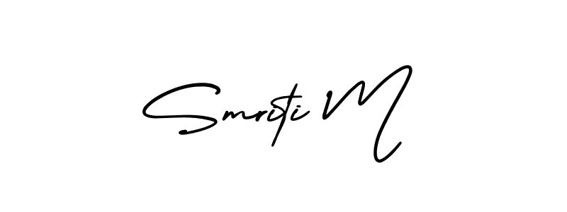 Design your own signature with our free online signature maker. With this signature software, you can create a handwritten (AmerikaSignatureDemo-Regular) signature for name Smriti M. Smriti M signature style 3 images and pictures png