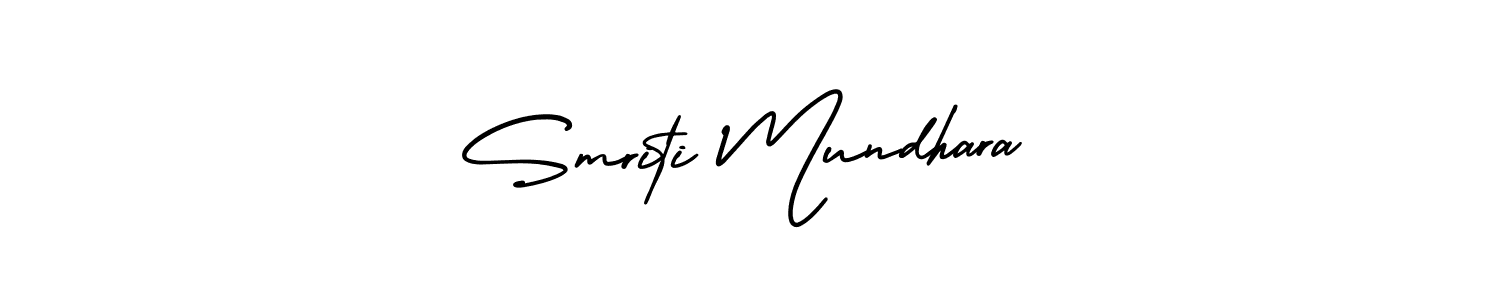 Smriti Mundhara stylish signature style. Best Handwritten Sign (AmerikaSignatureDemo-Regular) for my name. Handwritten Signature Collection Ideas for my name Smriti Mundhara. Smriti Mundhara signature style 3 images and pictures png