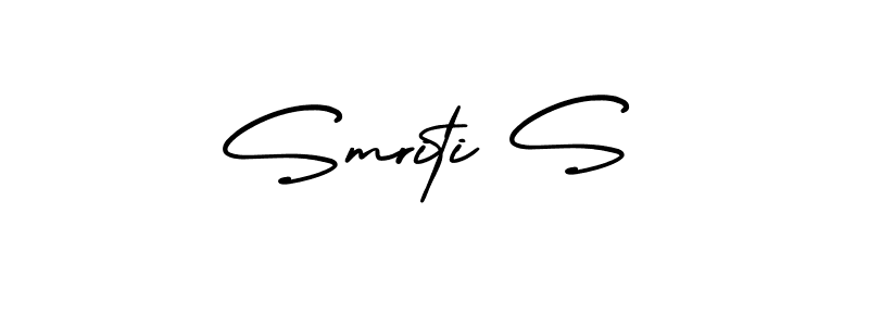 Similarly AmerikaSignatureDemo-Regular is the best handwritten signature design. Signature creator online .You can use it as an online autograph creator for name Smriti S. Smriti S signature style 3 images and pictures png