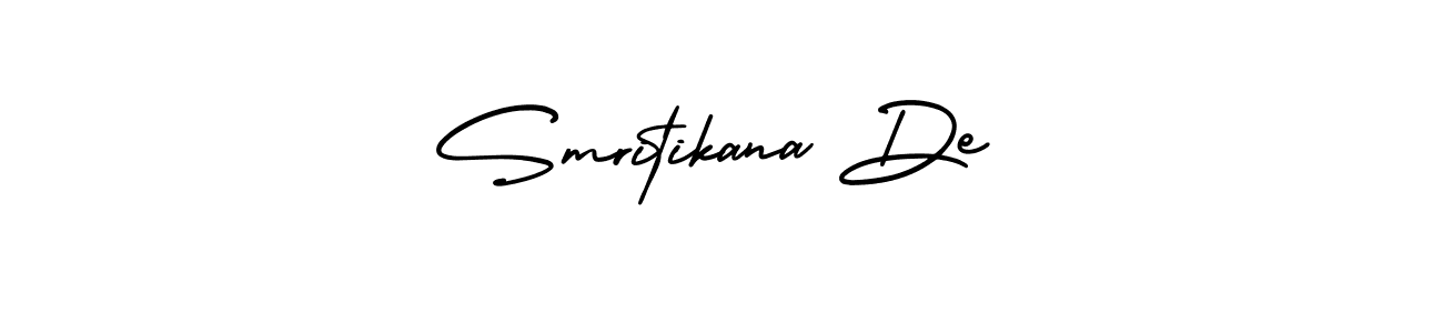 It looks lik you need a new signature style for name Smritikana De. Design unique handwritten (AmerikaSignatureDemo-Regular) signature with our free signature maker in just a few clicks. Smritikana De signature style 3 images and pictures png