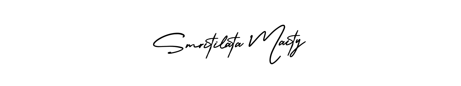 AmerikaSignatureDemo-Regular is a professional signature style that is perfect for those who want to add a touch of class to their signature. It is also a great choice for those who want to make their signature more unique. Get Smritilata Maity name to fancy signature for free. Smritilata Maity signature style 3 images and pictures png