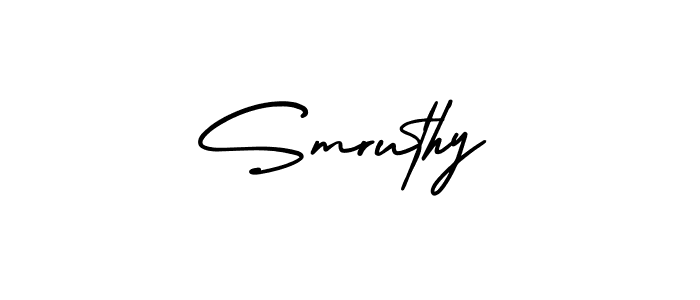 Make a beautiful signature design for name Smruthy. With this signature (AmerikaSignatureDemo-Regular) style, you can create a handwritten signature for free. Smruthy signature style 3 images and pictures png