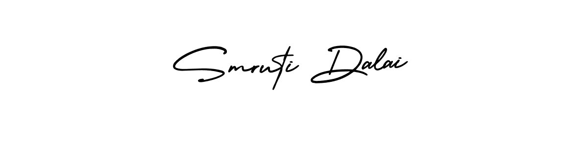 You should practise on your own different ways (AmerikaSignatureDemo-Regular) to write your name (Smruti Dalai) in signature. don't let someone else do it for you. Smruti Dalai signature style 3 images and pictures png