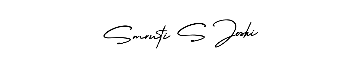 Also You can easily find your signature by using the search form. We will create Smruti S Joshi name handwritten signature images for you free of cost using AmerikaSignatureDemo-Regular sign style. Smruti S Joshi signature style 3 images and pictures png