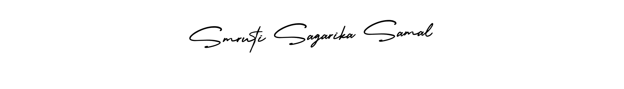 You should practise on your own different ways (AmerikaSignatureDemo-Regular) to write your name (Smruti Sagarika Samal) in signature. don't let someone else do it for you. Smruti Sagarika Samal signature style 3 images and pictures png