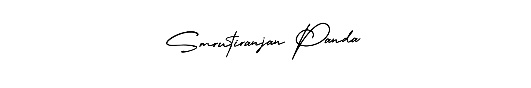 You should practise on your own different ways (AmerikaSignatureDemo-Regular) to write your name (Smrutiranjan Panda) in signature. don't let someone else do it for you. Smrutiranjan Panda signature style 3 images and pictures png