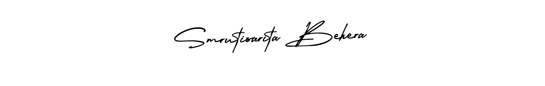 Smrutisarita Behera stylish signature style. Best Handwritten Sign (AmerikaSignatureDemo-Regular) for my name. Handwritten Signature Collection Ideas for my name Smrutisarita Behera. Smrutisarita Behera signature style 3 images and pictures png