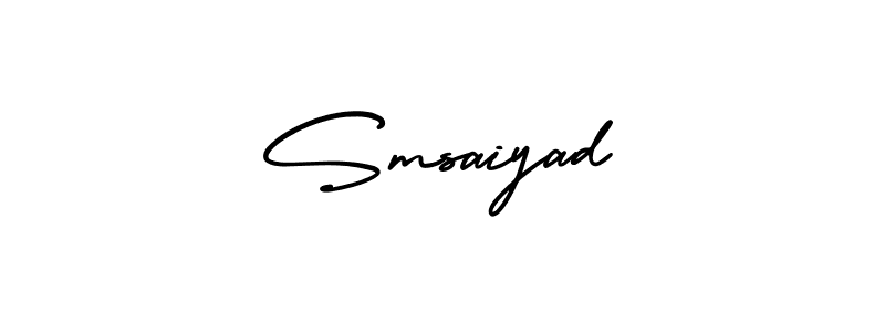 This is the best signature style for the Smsaiyad name. Also you like these signature font (AmerikaSignatureDemo-Regular). Mix name signature. Smsaiyad signature style 3 images and pictures png