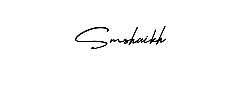 The best way (AmerikaSignatureDemo-Regular) to make a short signature is to pick only two or three words in your name. The name Smshaikh include a total of six letters. For converting this name. Smshaikh signature style 3 images and pictures png