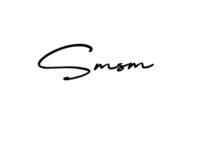 You should practise on your own different ways (AmerikaSignatureDemo-Regular) to write your name (Smsm) in signature. don't let someone else do it for you. Smsm signature style 3 images and pictures png