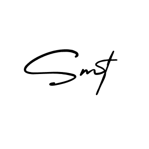Use a signature maker to create a handwritten signature online. With this signature software, you can design (AmerikaSignatureDemo-Regular) your own signature for name Smt. Smt signature style 3 images and pictures png