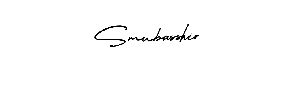 The best way (AmerikaSignatureDemo-Regular) to make a short signature is to pick only two or three words in your name. The name Smubasshir include a total of six letters. For converting this name. Smubasshir signature style 3 images and pictures png
