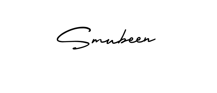 How to make Smubeen name signature. Use AmerikaSignatureDemo-Regular style for creating short signs online. This is the latest handwritten sign. Smubeen signature style 3 images and pictures png