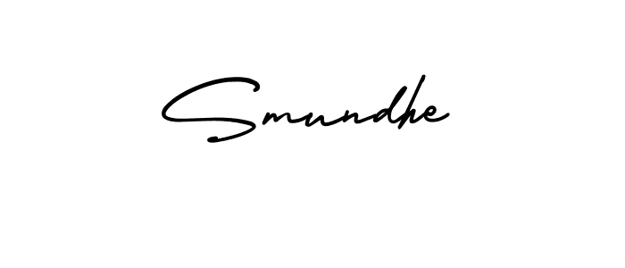 It looks lik you need a new signature style for name Smundhe. Design unique handwritten (AmerikaSignatureDemo-Regular) signature with our free signature maker in just a few clicks. Smundhe signature style 3 images and pictures png