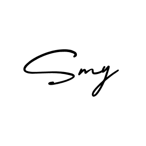 How to make Smy name signature. Use AmerikaSignatureDemo-Regular style for creating short signs online. This is the latest handwritten sign. Smy signature style 3 images and pictures png