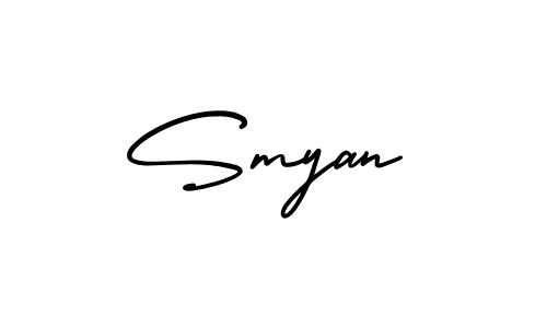 It looks lik you need a new signature style for name Smyan. Design unique handwritten (AmerikaSignatureDemo-Regular) signature with our free signature maker in just a few clicks. Smyan signature style 3 images and pictures png