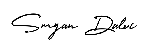 Try this chic Smyan Dalvi handwritten sign style. Using AmerikaSignatureDemo-Regular font elements, it gives your name a sleek, memorable identity. Smyan Dalvi signature style 3 images and pictures png