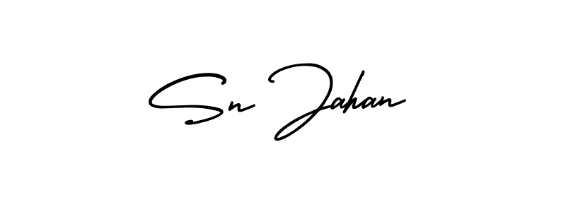 Sn Jahan stylish signature style. Best Handwritten Sign (AmerikaSignatureDemo-Regular) for my name. Handwritten Signature Collection Ideas for my name Sn Jahan. Sn Jahan signature style 3 images and pictures png