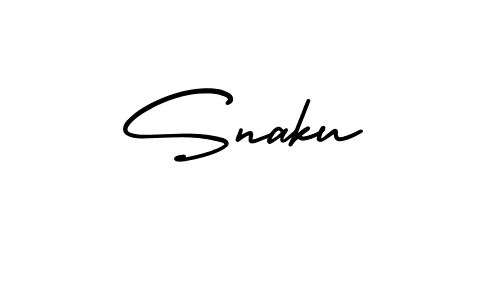 How to make Snaku name signature. Use AmerikaSignatureDemo-Regular style for creating short signs online. This is the latest handwritten sign. Snaku signature style 3 images and pictures png