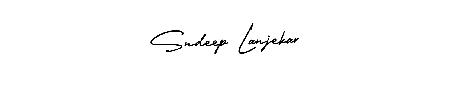 How to make Sndeep Lanjekar name signature. Use AmerikaSignatureDemo-Regular style for creating short signs online. This is the latest handwritten sign. Sndeep Lanjekar signature style 3 images and pictures png