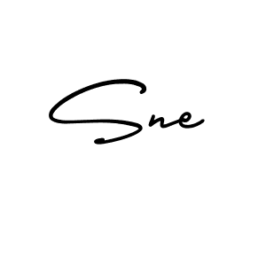 You should practise on your own different ways (AmerikaSignatureDemo-Regular) to write your name (Sne) in signature. don't let someone else do it for you. Sne signature style 3 images and pictures png