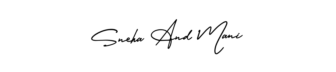 Design your own signature with our free online signature maker. With this signature software, you can create a handwritten (AmerikaSignatureDemo-Regular) signature for name Sneha And Mani. Sneha And Mani signature style 3 images and pictures png