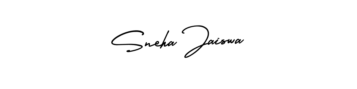 You should practise on your own different ways (AmerikaSignatureDemo-Regular) to write your name (Sneha Jaiswa) in signature. don't let someone else do it for you. Sneha Jaiswa signature style 3 images and pictures png