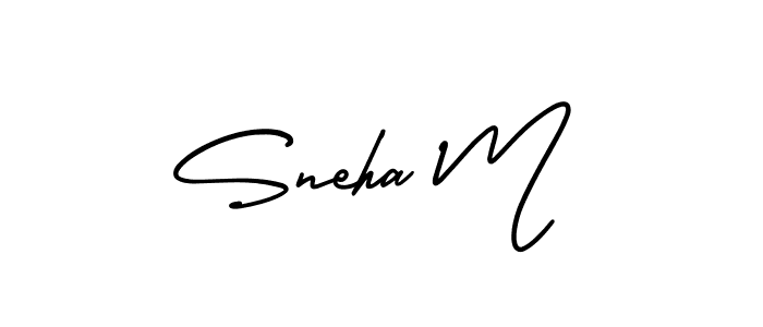 The best way (AmerikaSignatureDemo-Regular) to make a short signature is to pick only two or three words in your name. The name Sneha M include a total of six letters. For converting this name. Sneha M signature style 3 images and pictures png