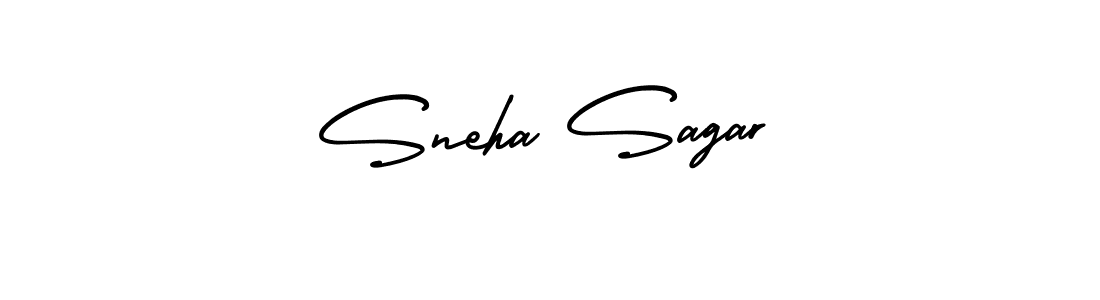 How to make Sneha Sagar name signature. Use AmerikaSignatureDemo-Regular style for creating short signs online. This is the latest handwritten sign. Sneha Sagar signature style 3 images and pictures png