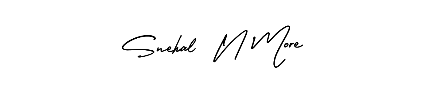 The best way (AmerikaSignatureDemo-Regular) to make a short signature is to pick only two or three words in your name. The name Snehal  N More include a total of six letters. For converting this name. Snehal  N More signature style 3 images and pictures png