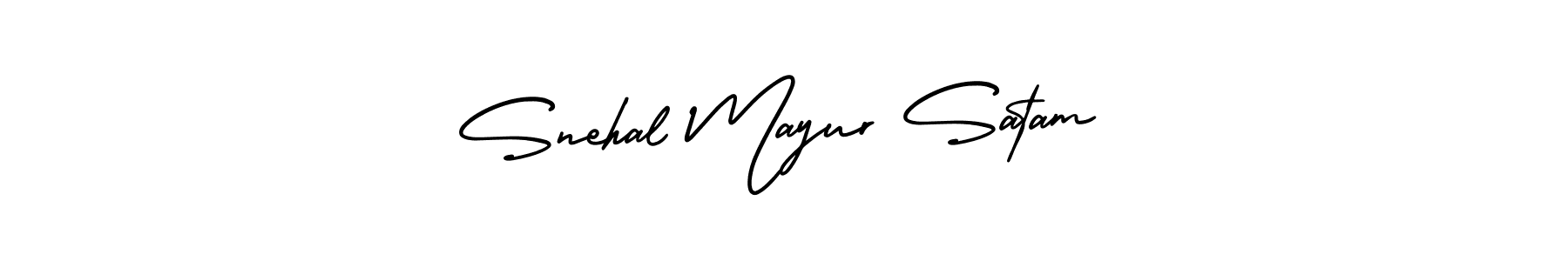 Also You can easily find your signature by using the search form. We will create Snehal Mayur Satam name handwritten signature images for you free of cost using AmerikaSignatureDemo-Regular sign style. Snehal Mayur Satam signature style 3 images and pictures png