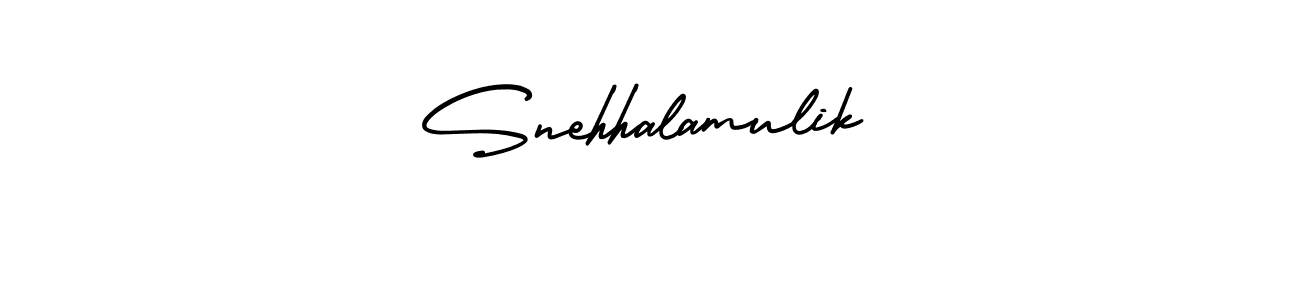 Snehhalamulik stylish signature style. Best Handwritten Sign (AmerikaSignatureDemo-Regular) for my name. Handwritten Signature Collection Ideas for my name Snehhalamulik. Snehhalamulik signature style 3 images and pictures png